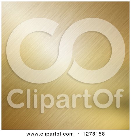 Clipart of a Brushed Gold Metal Background - Royalty Free Illustration by KJ Pargeter