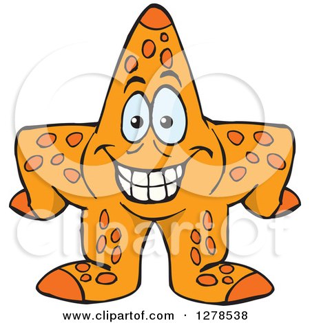 Clipart of a Happy Starfish - Royalty Free Vector Illustration by Dennis Holmes Designs