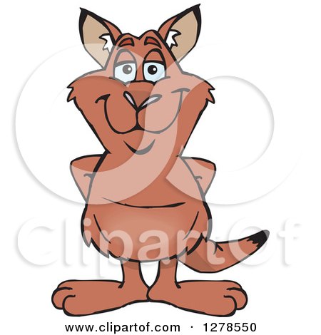 Clipart of a Happy Red Kangaroo - Royalty Free Vector Illustration by Dennis Holmes Designs