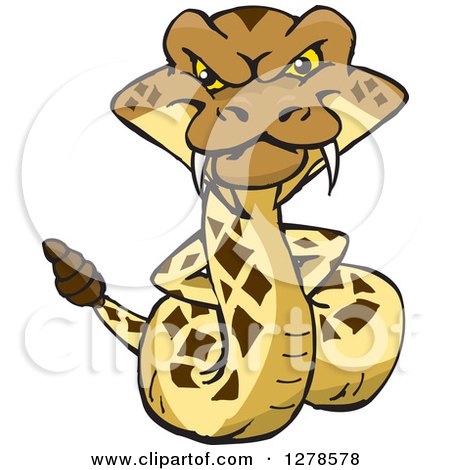 Clipart of a Happy Rattlesnake with His Hands Behind His Back - Royalty Free Vector Illustration by Dennis Holmes Designs