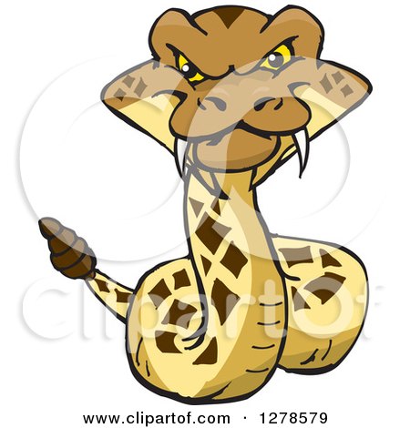 Clipart of a Happy Rattlesnake - Royalty Free Vector Illustration by Dennis Holmes Designs