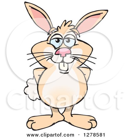 Clipart of a Happy Rabbit - Royalty Free Vector Illustration by Dennis Holmes Designs
