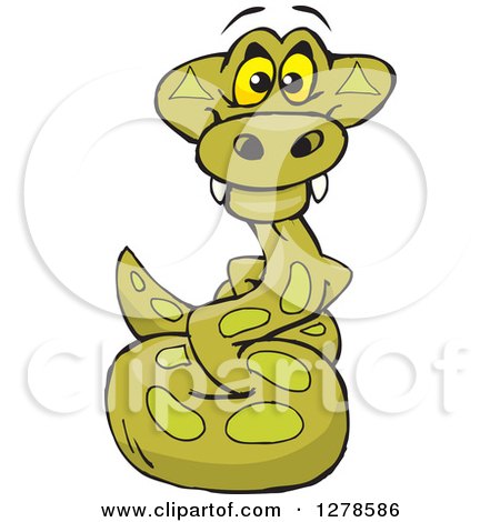 Clipart of a Happy Python Snake - Royalty Free Vector Illustration by Dennis Holmes Designs