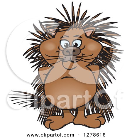 Clipart of a Happy Porcupine - Royalty Free Vector Illustration by Dennis Holmes Designs