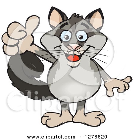 Clipart of a Happy Possum Holding a Thumb up - Royalty Free Vector Illustration by Dennis Holmes Designs