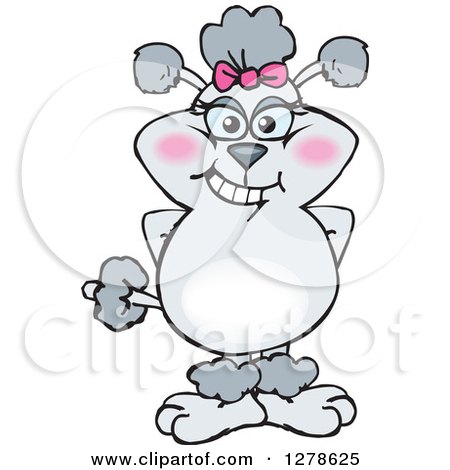 Clipart of a Happy Poodle Dog Standing - Royalty Free Vector Illustration by Dennis Holmes Designs