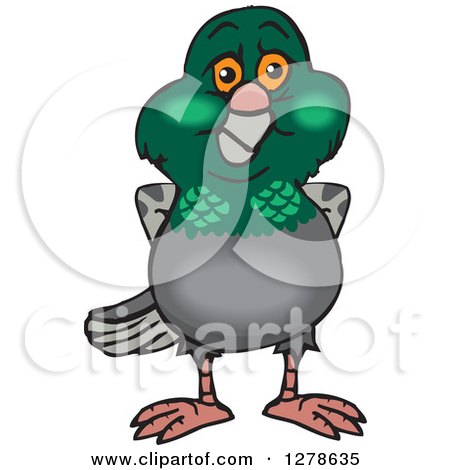 Clipart of a Happy Pigeon - Royalty Free Vector Illustration by Dennis Holmes Designs