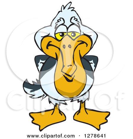 Clipart of a Happy Pelican - Royalty Free Vector Illustration by Dennis Holmes Designs