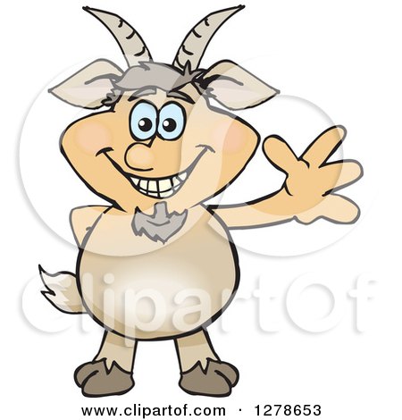 Clipart of a Happy Pan Waving - Royalty Free Vector Illustration by Dennis Holmes Designs