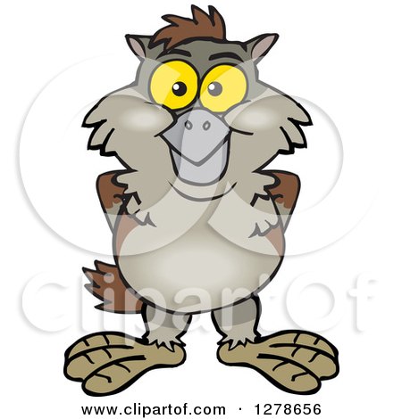 Clipart of a Happy Owl - Royalty Free Vector Illustration by Dennis Holmes Designs