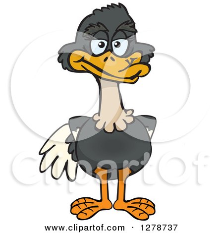 Clipart of a Happy Ostrich - Royalty Free Vector Illustration by Dennis Holmes Designs