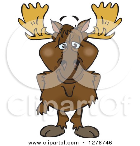 Clipart of a Moose Standing - Royalty Free Vector Illustration by Dennis Holmes Designs