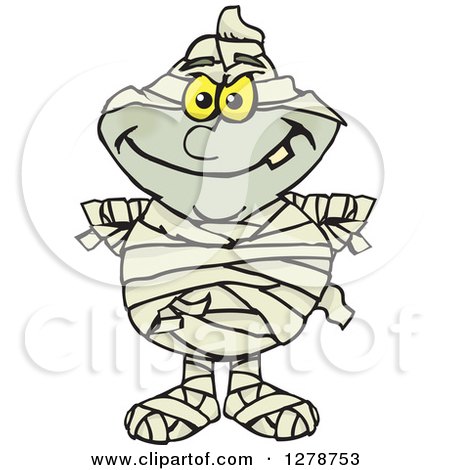 Clipart of a Standing Mummy - Royalty Free Vector Illustration by Dennis Holmes Designs