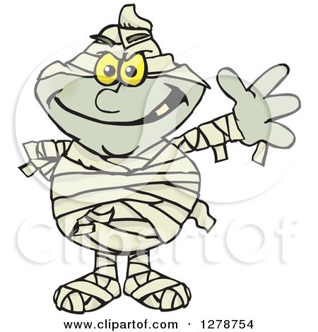 Clipart of a Waving Mummy - Royalty Free Vector Illustration by Dennis Holmes Designs