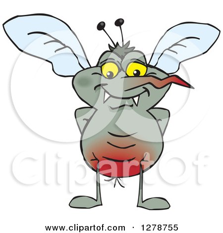 Clipart of a Happy Mosquito - Royalty Free Vector Illustration by Dennis Holmes Designs
