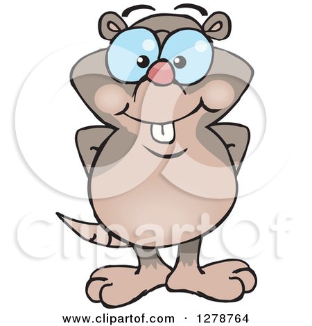 Clipart of a Happy Mole Standing - Royalty Free Vector Illustration by Dennis Holmes Designs