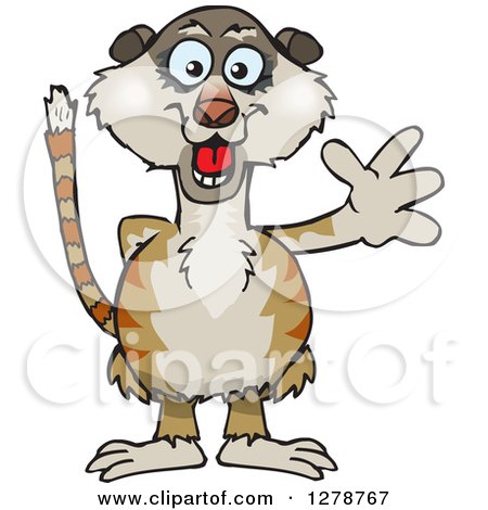 Clipart of a Happy Meerkat Waving - Royalty Free Vector Illustration by Dennis Holmes Designs
