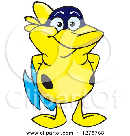 Clipart of a Happy Yellow Marine Fish - Royalty Free Vector Illustration by Dennis Holmes Designs