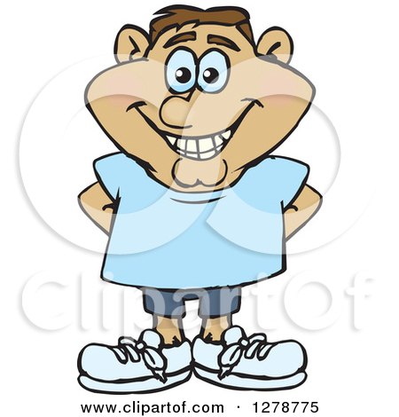 Clipart of a Happy Smiling Casual Hispanic Man - Royalty Free Vector Illustration by Dennis Holmes Designs