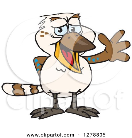 Clipart of a Happy Kookaburra Bird Waving - Royalty Free Vector Illustration by Dennis Holmes Designs