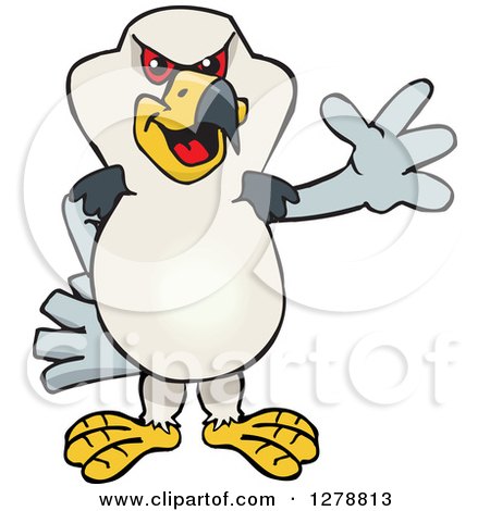 Clipart of a Kite Bird Waving - Royalty Free Vector Illustration by Dennis Holmes Designs