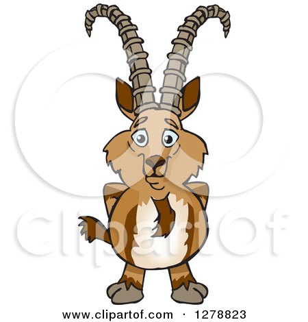 Clipart of a Happy Ibex Goat - Royalty Free Vector Illustration by Dennis Holmes Designs