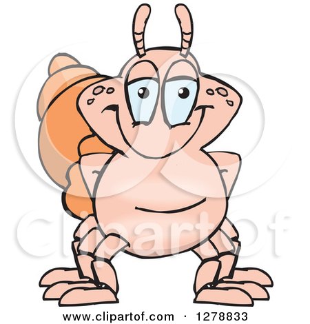 Clipart of a Happy Hermit Crab - Royalty Free Vector Illustration by Dennis Holmes Designs