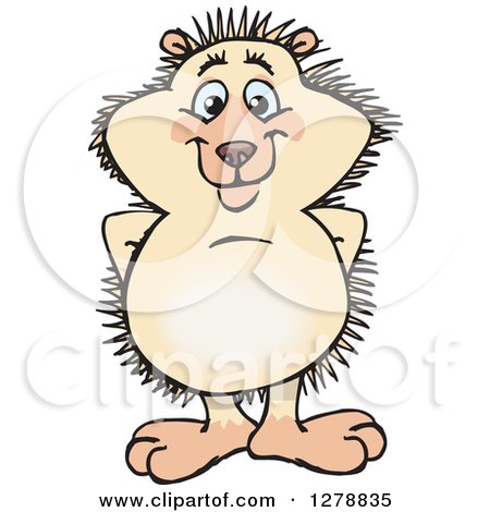 Clipart of a Happy Hedgehog - Royalty Free Vector Illustration by Dennis Holmes Designs