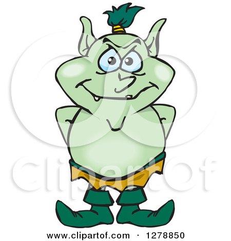 Clipart of a Happy Goblin - Royalty Free Vector Illustration by Dennis Holmes Designs
