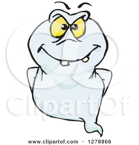 Clipart of a Ghost Flying - Royalty Free Vector Illustration by Dennis Holmes Designs