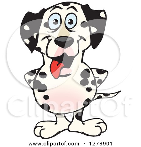 Clipart of a Happy Dalmatian Dog Standing - Royalty Free Vector Illustration by Dennis Holmes Designs