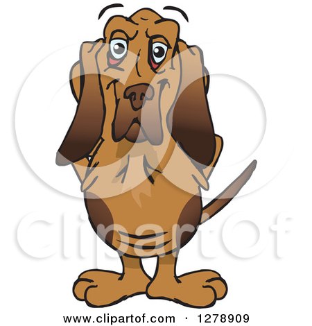 Clipart of a Happy Bloodhound Dog Standing - Royalty Free Vector Illustration by Dennis Holmes Designs