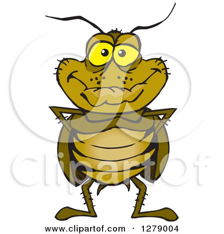Clipart of a Happy Cockroach Standing - Royalty Free Vector Illustration by Dennis Holmes Designs