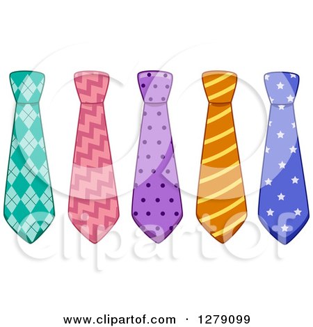 Clipart of Colorful Patterened Business Neck Ties - Royalty Free Vector Illustration by BNP Design Studio