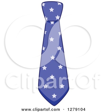Clipart of a Purple Star Patterened Business Man Neck Tie - Royalty Free Vector Illustration by BNP Design Studio