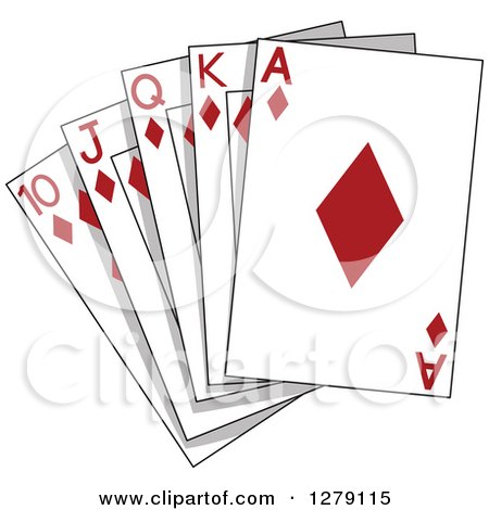 Clipart of Diamond Playing Cards - Royalty Free Vector Illustration by BNP Design Studio