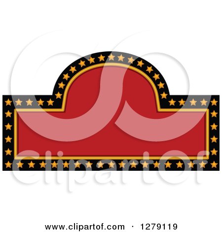 Clipart of a Red Arched Casino Sign with a Border of Stars - Royalty Free Vector Illustration by BNP Design Studio