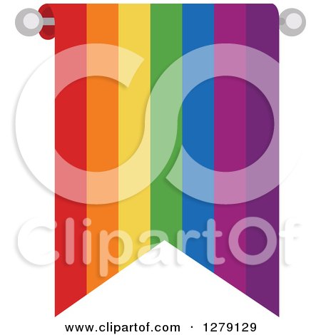 Clipart of a Rainbow Stripe Bunting Flag - Royalty Free Vector Illustration by BNP Design Studio