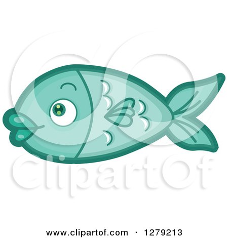 Clipart of a Cute Fish in Profile - Royalty Free Vector Illustration by BNP Design Studio