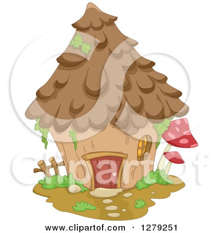 Clipart of a Fantasy Gnome House - Royalty Free Vector Illustration by BNP Design Studio