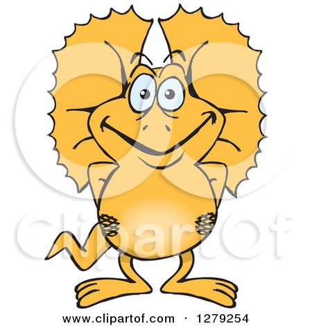 Clipart of a Happy Frill Lizard - Royalty Free Vector Illustration by Dennis Holmes Designs