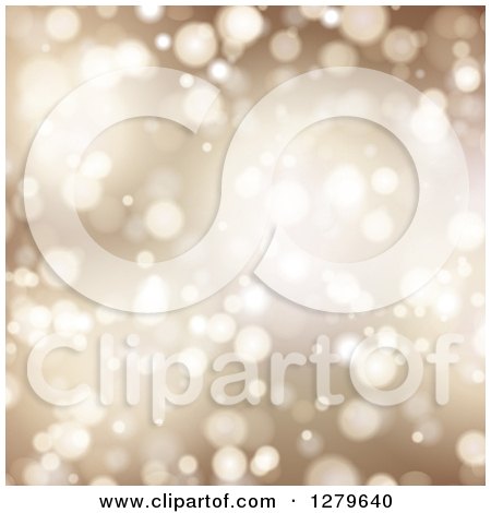 Clipart of a Golden Christmas Background of Bokeh Lights - Royalty Free Vector Illustration by KJ Pargeter