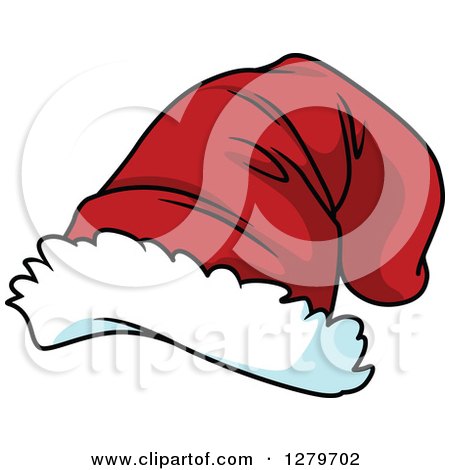 Clipart of a Red Santa Hat with White Wool 3 - Royalty Free Vector Illustration by Vector Tradition SM