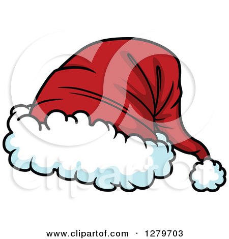 Clipart of a Red Santa Hat with White Wool - Royalty Free Vector Illustration by Vector Tradition SM