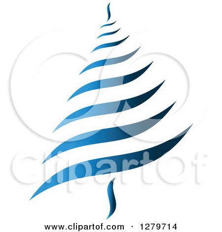 Clipart of a Blue Abstract Christmas Tree - Royalty Free Vector Illustration by Vector Tradition SM
