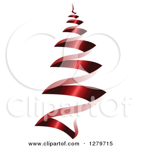 Clipart of a Red Ribbon Christmas Tree - Royalty Free Vector Illustration by Vector Tradition SM