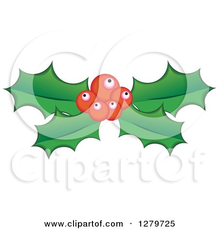 Clipart of Red Berries and Christmas Holly Leaves - Royalty Free Vector Illustration by Vector Tradition SM
