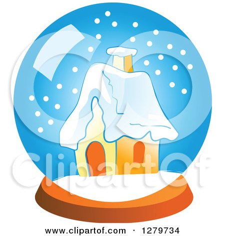 Clipart of a Cottage in a Snow Globe - Royalty Free Vector Illustration by Vector Tradition SM