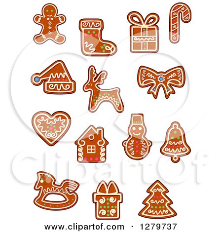 Clipart of Christmas Gingerbread Cookies - Royalty Free Vector Illustration by Vector Tradition SM