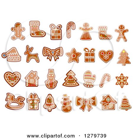 Clipart of Christmas Gingerbread Cookies 2 - Royalty Free Vector Illustration by Vector Tradition SM